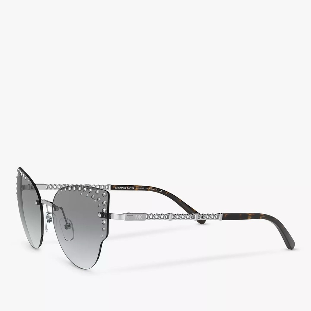 Michael Kors Black Studded Cat-Eye Sunglasses | MK1058B St. Anton - Picture 3 of 15